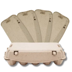 Æggebakker til 10 æg i grå genbrugspap - 68 stk