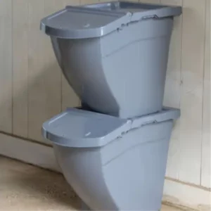 Stabelbar foderkasse med låg - 40 liter - Billede 6